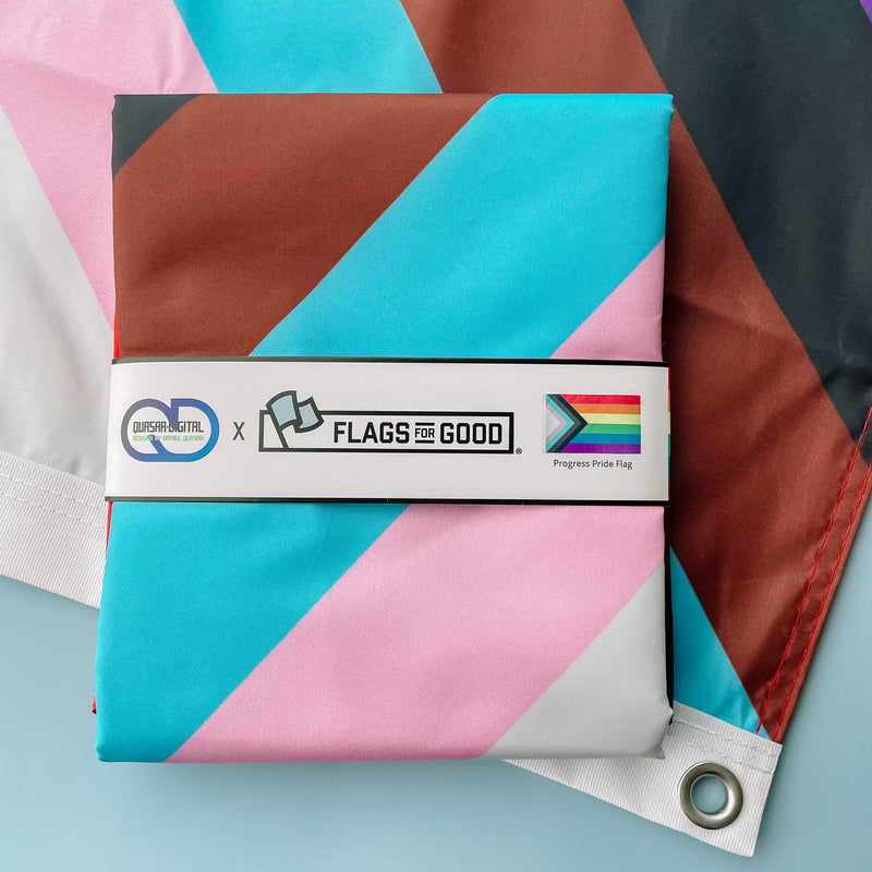 Double Sided Progress LGBTQ+ Pride Flag