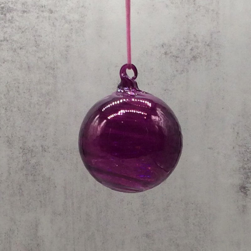 Swirl Plum Iridescent Ornament