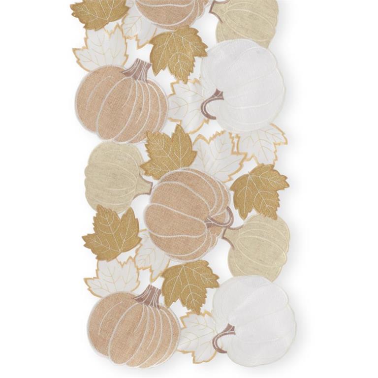 Pumpkin & Fall Leaves Table Runner