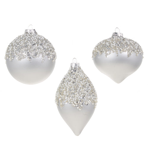 Silver Embellished Ornaments