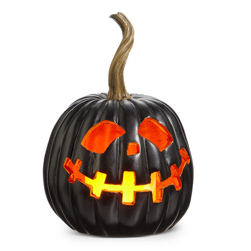 Lighted Black Jack-O-Lantern