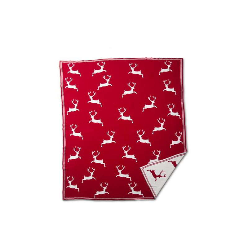 Red & White Deer Throw