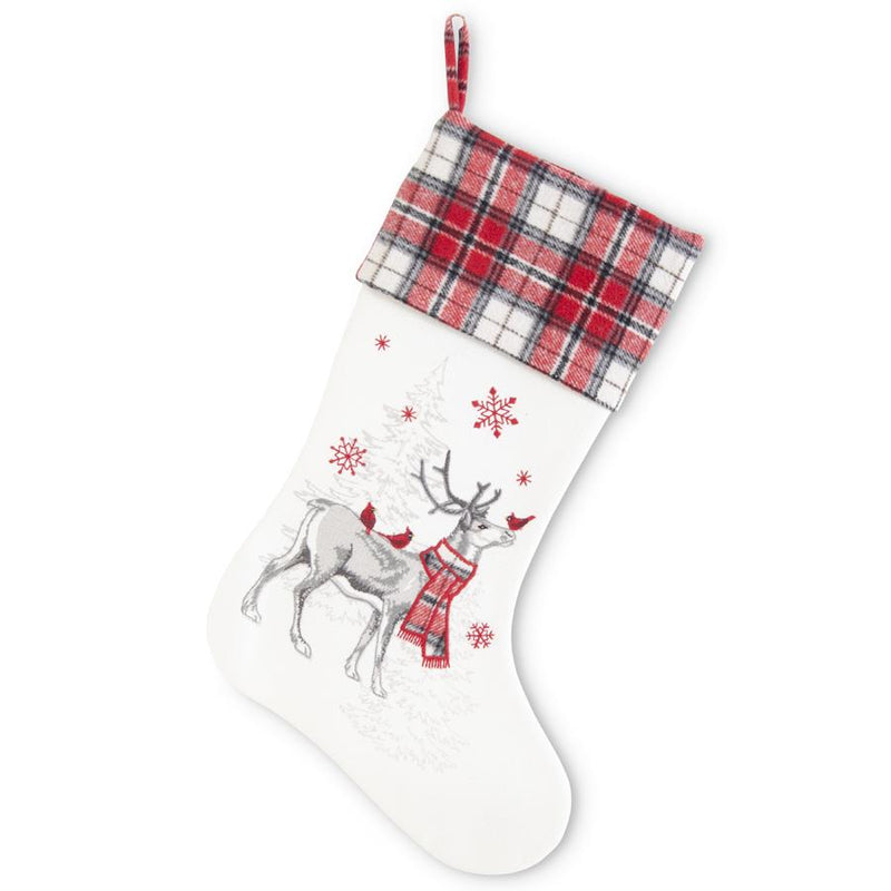 White & Plaid Stocking