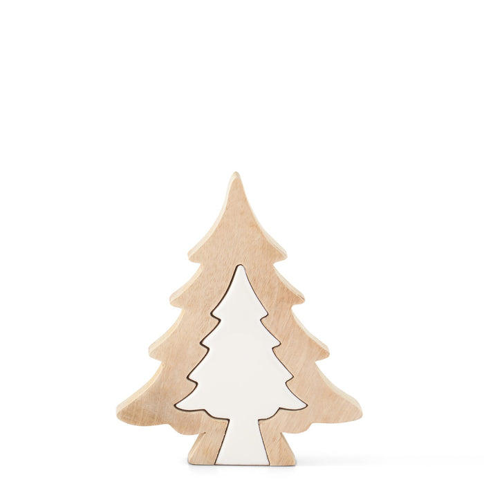 Wood Trees with Enameled Cutouts