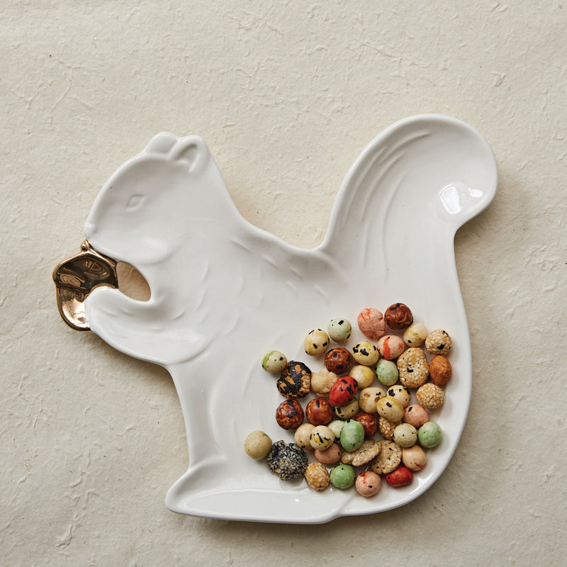 Stoneware Squirrel Plate