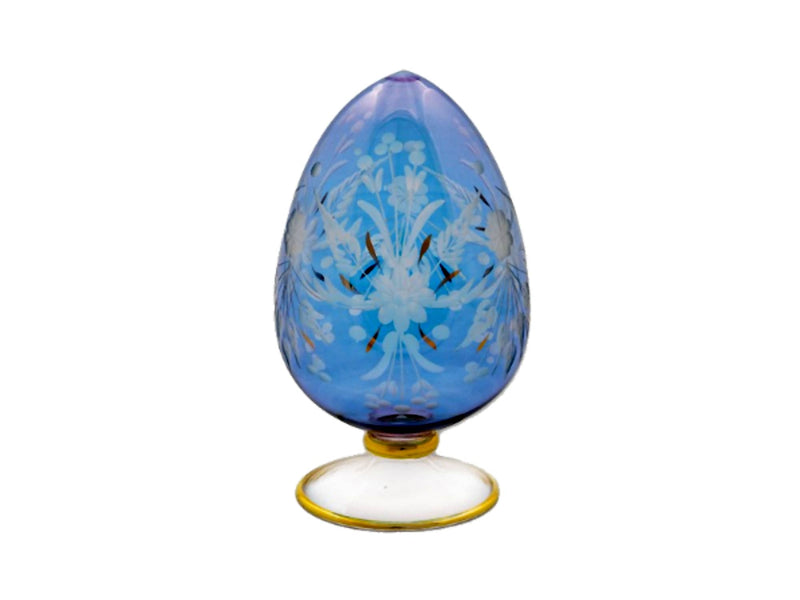 Etched Floral Glass Eggs