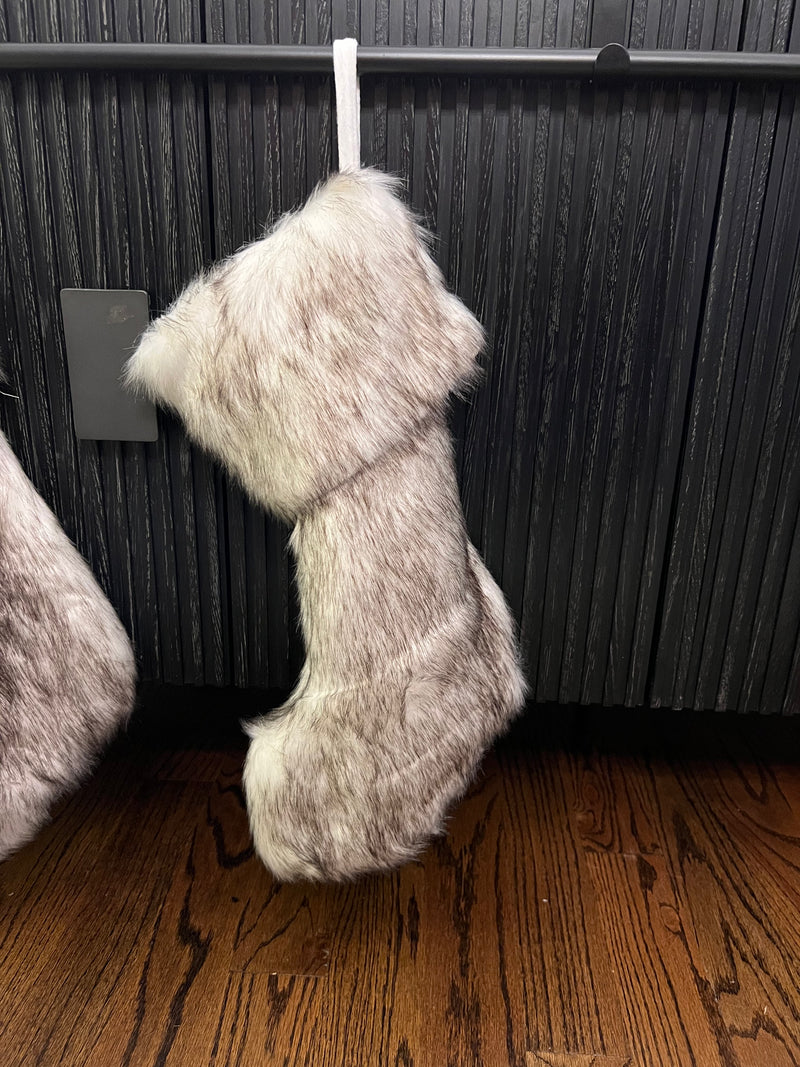 Mottled Faux Fur Stocking