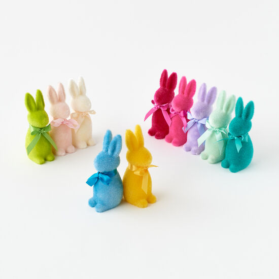 Flocked Button Nose Bunnies