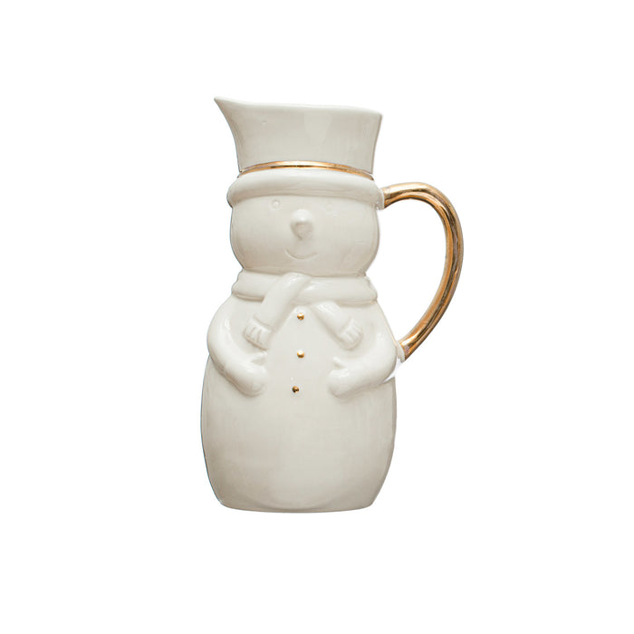 Stoneware Snowman Pitcher