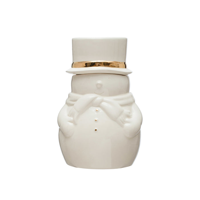 Stoneware Snowman Cookie Jar