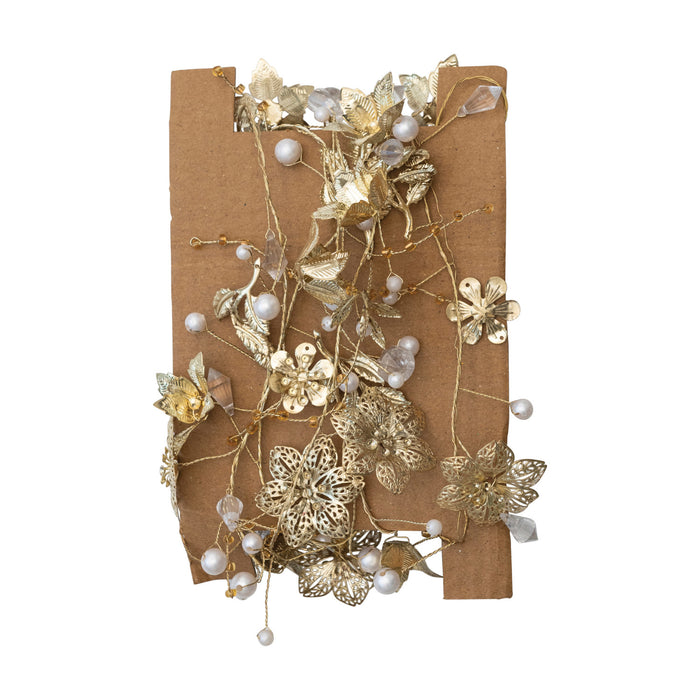 Metal & Glass Bead Leaf Garland