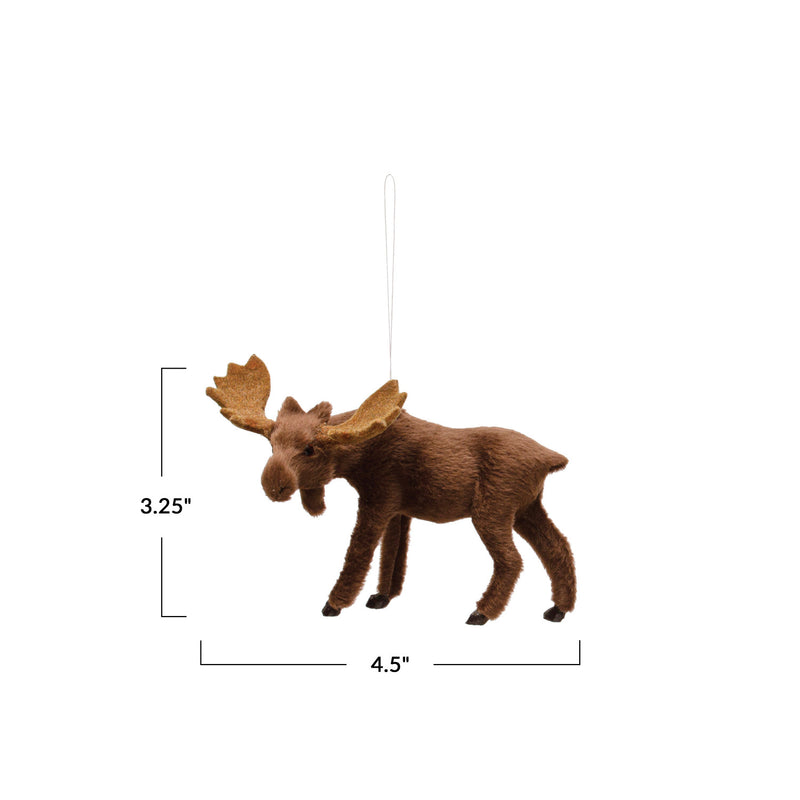 Faux Fur Moose Ornament