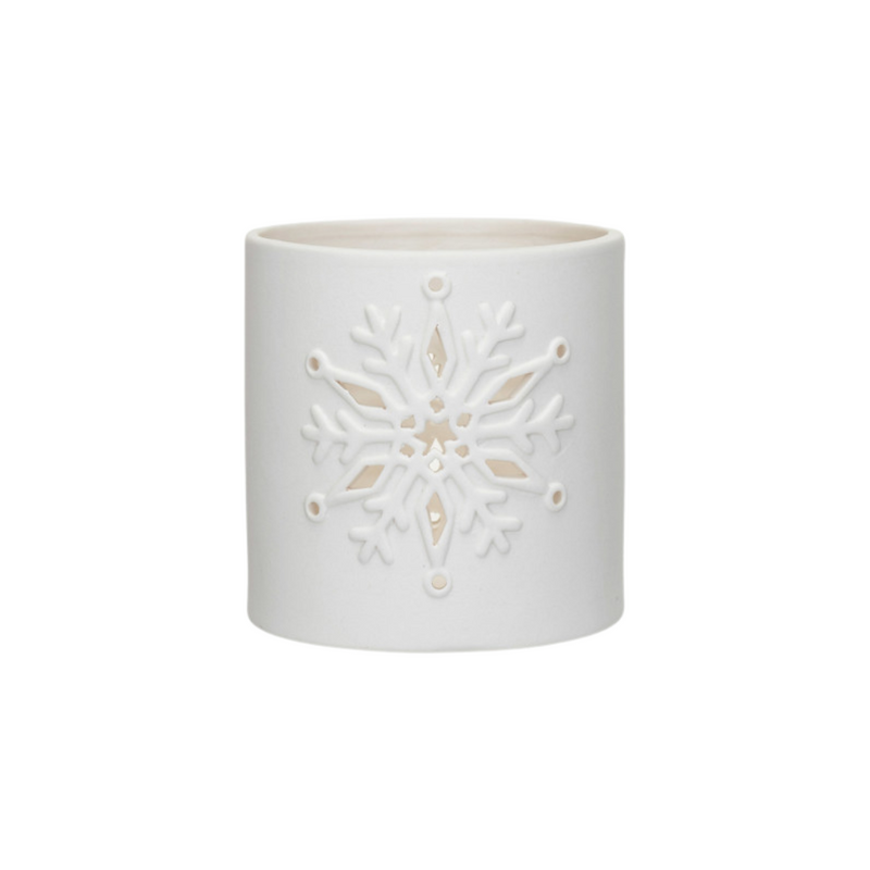Snowflake Stoneware Tealight Holders