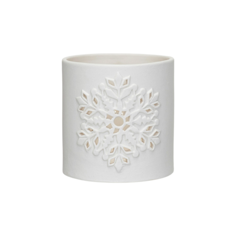 Snowflake Stoneware Tealight Holders