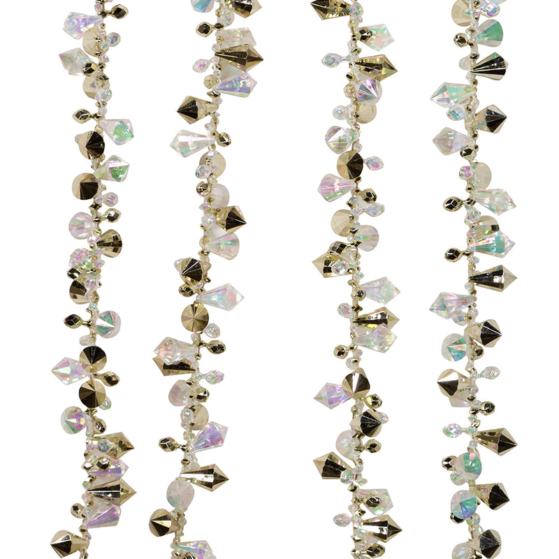 Iridescent and Gold Beaded Garland