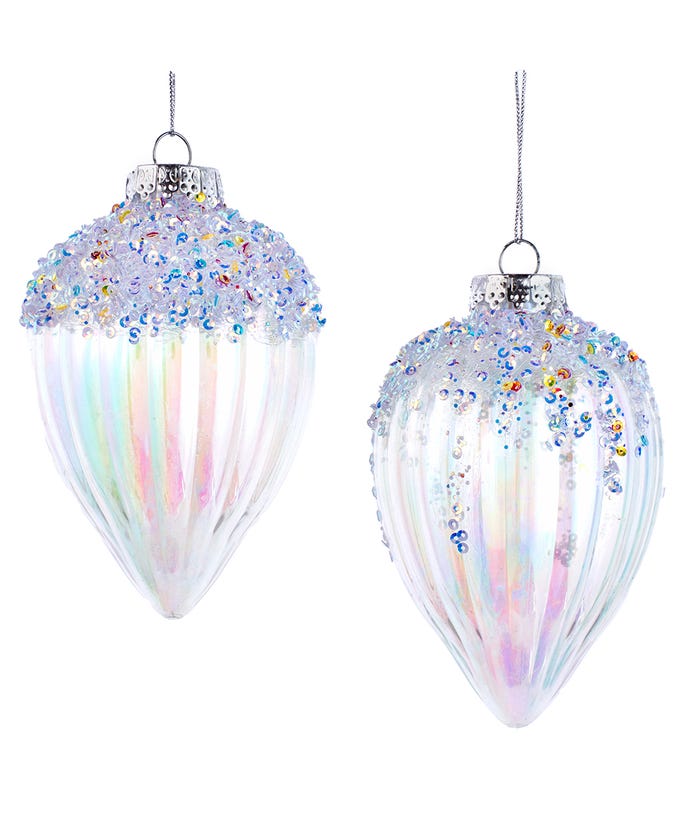 Glittered Iridescent Ornaments