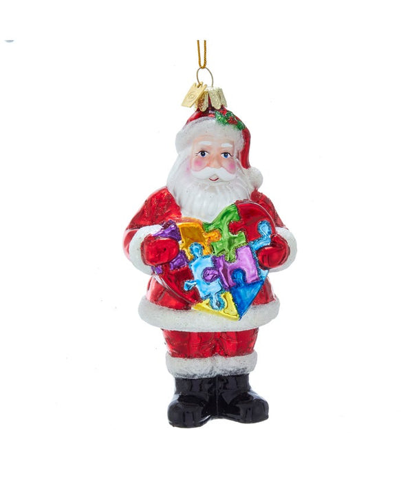 Autism Awareness Santa Ornament