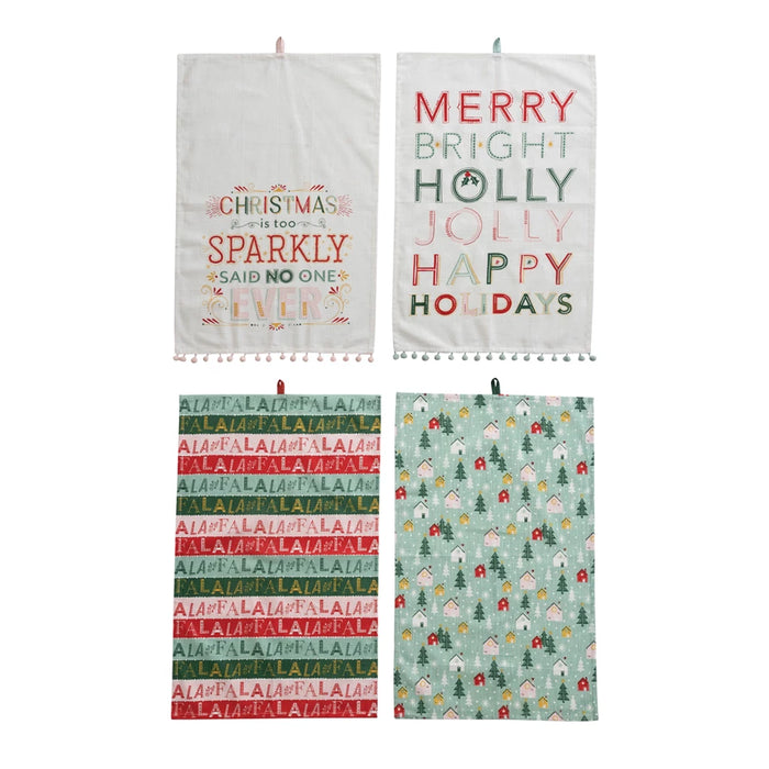 Holiday Saying Tea Towels