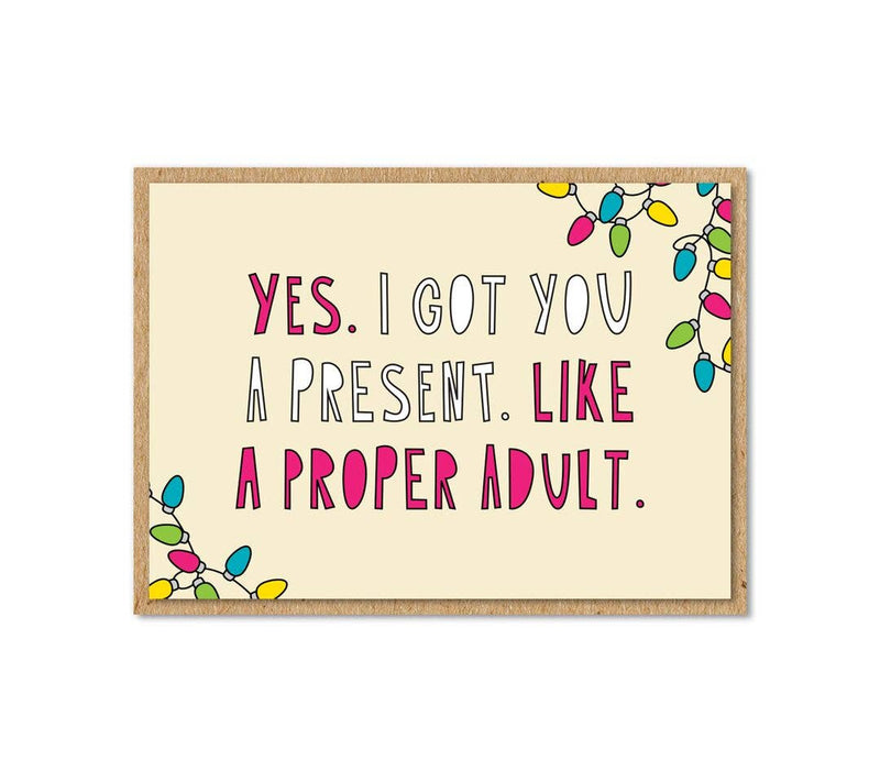 Proper Adult Holiday Enclosure Card