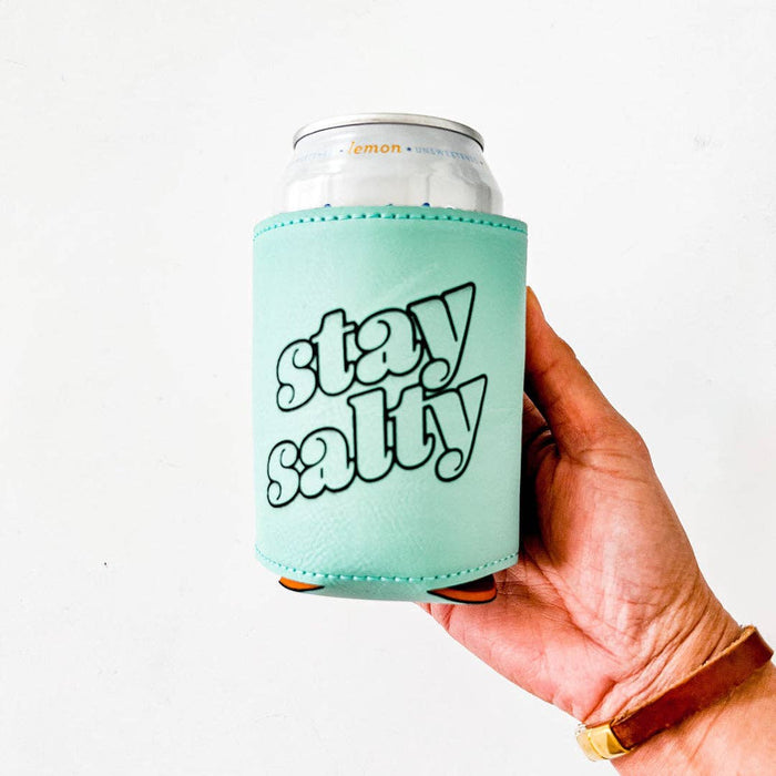 Stay Salty Leather Koozie