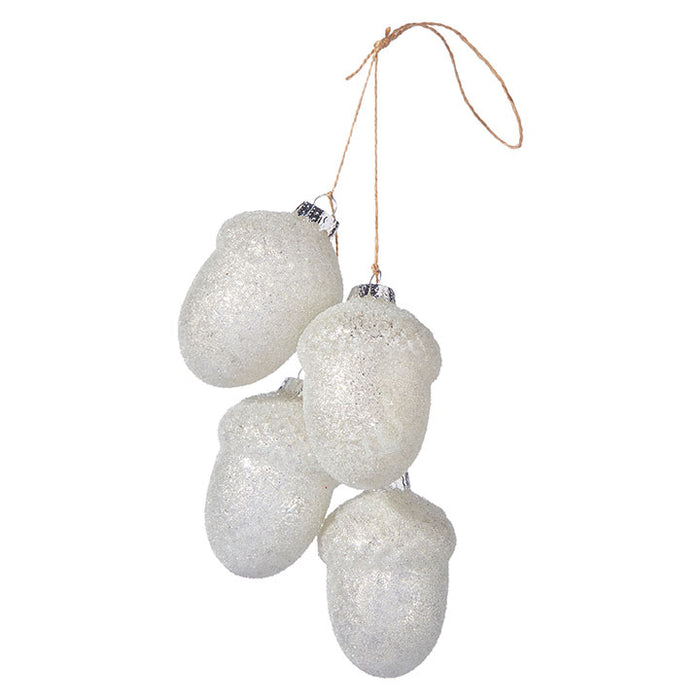 Glittered Acorn Cluster Ornament