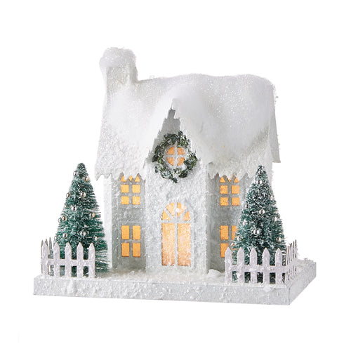 Flocked Lighted House