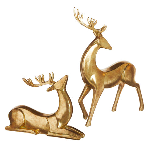 Aged Gold Deer - Standing