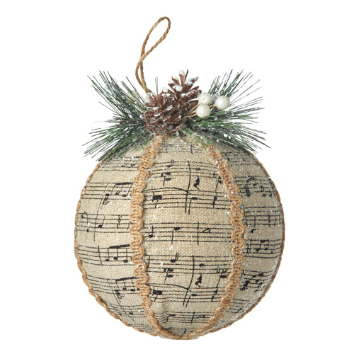 Sheet Music Ball Ornament