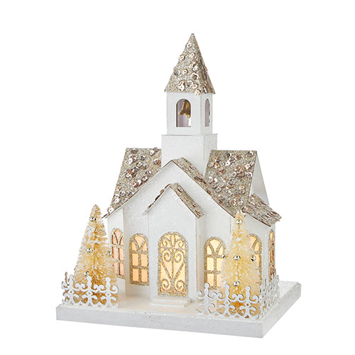 Lighted Steeple Church