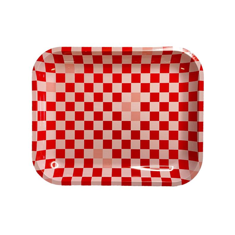 Pink Checker Large Tray