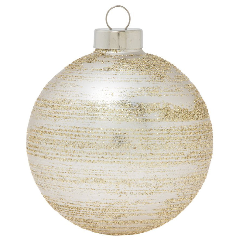Matte Silver Gold Glitter Brushed Round