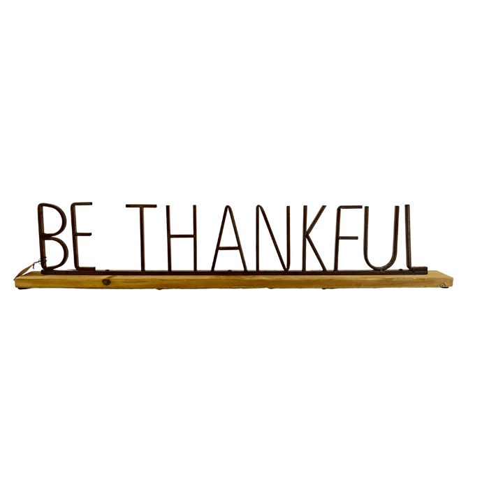 Metal and Wood Mantel Sign