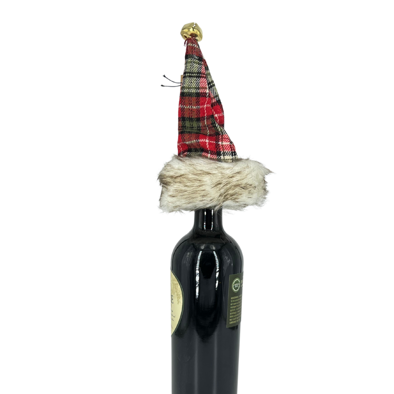 Fabric Plaid Hat Bottle Topper
