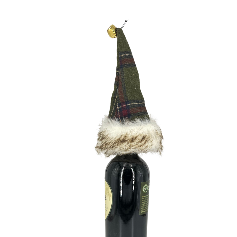 Fabric Plaid Hat Bottle Topper