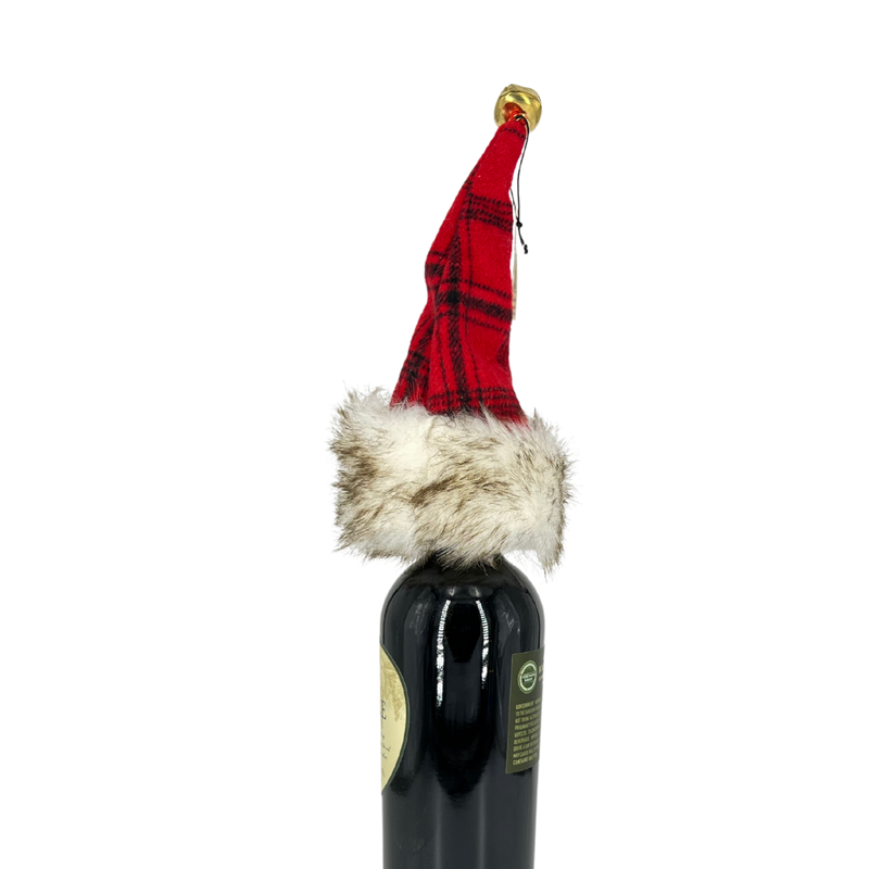 Fabric Plaid Hat Bottle Topper