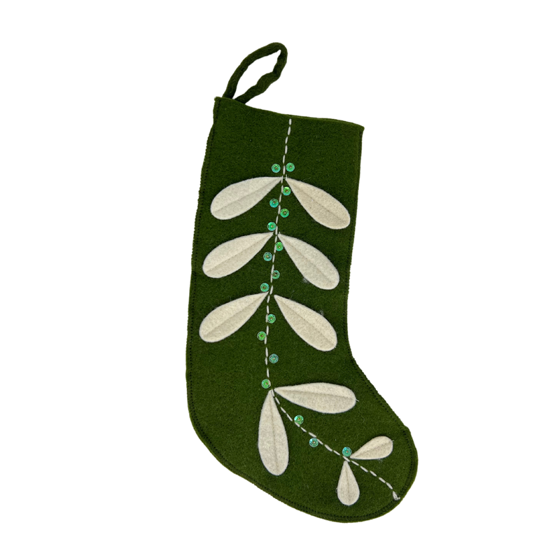 Wool Felt Stocking with Appliqué