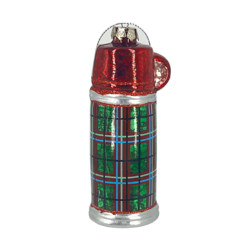 Hand-Painted Glass Thermos Ornament