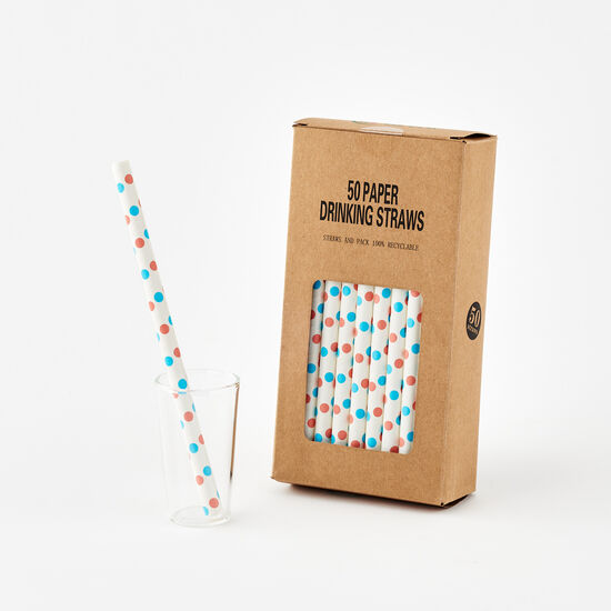 Pastel Blue and Pink Straws