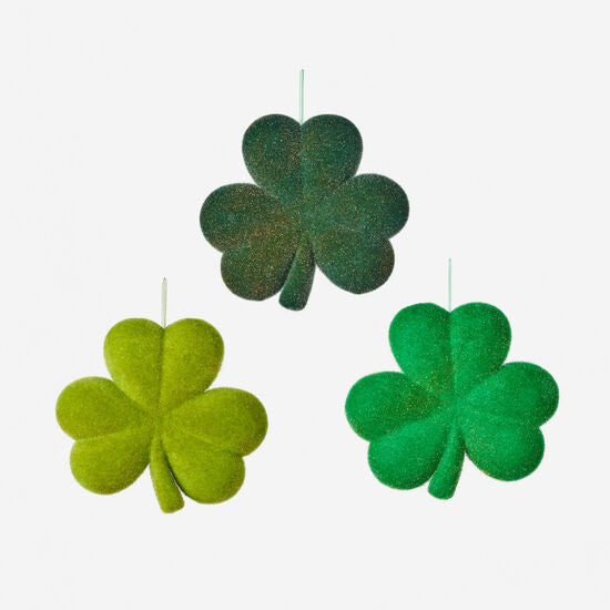 Green Flocked Shamrock