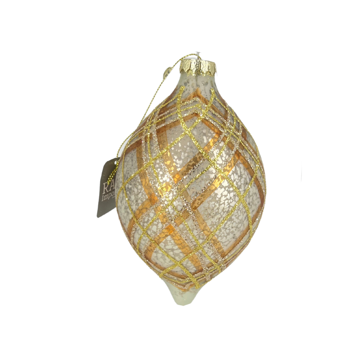 Plaid Glass Ornament