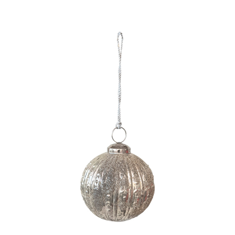 Embossed Flocked Ball Ornament