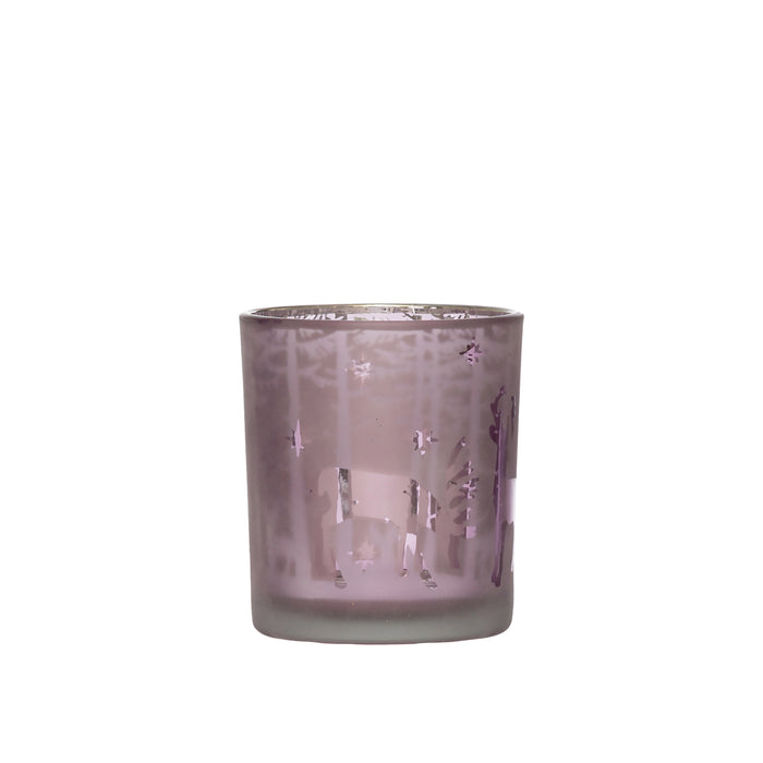 Plum Laser Etched Candle Holder