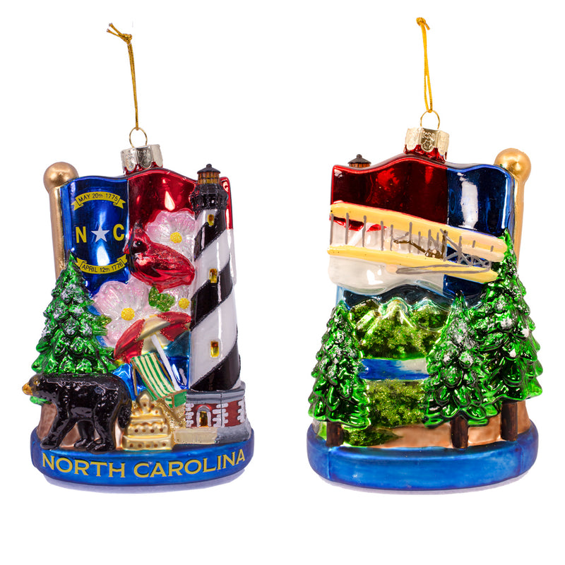 North Carolina Glass Ornament