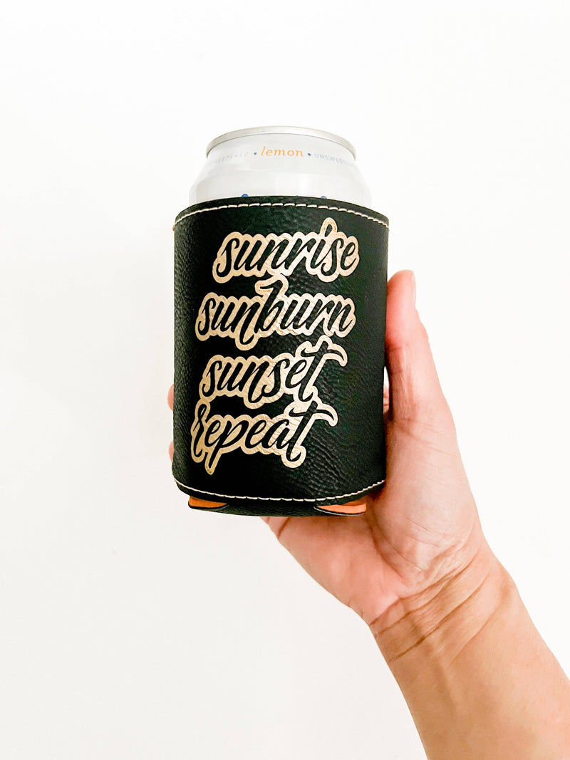 Beach Day Leather Koozie