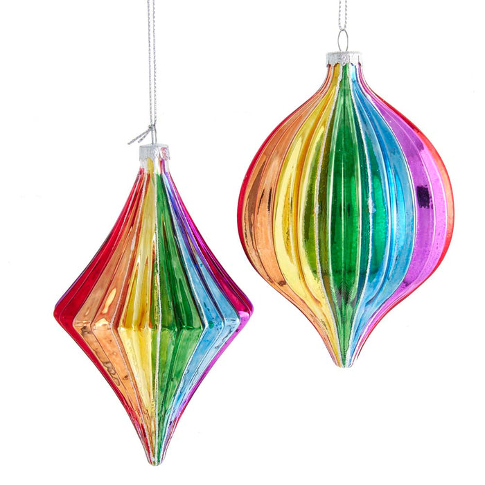 Glass Rainbow Finial Ornament