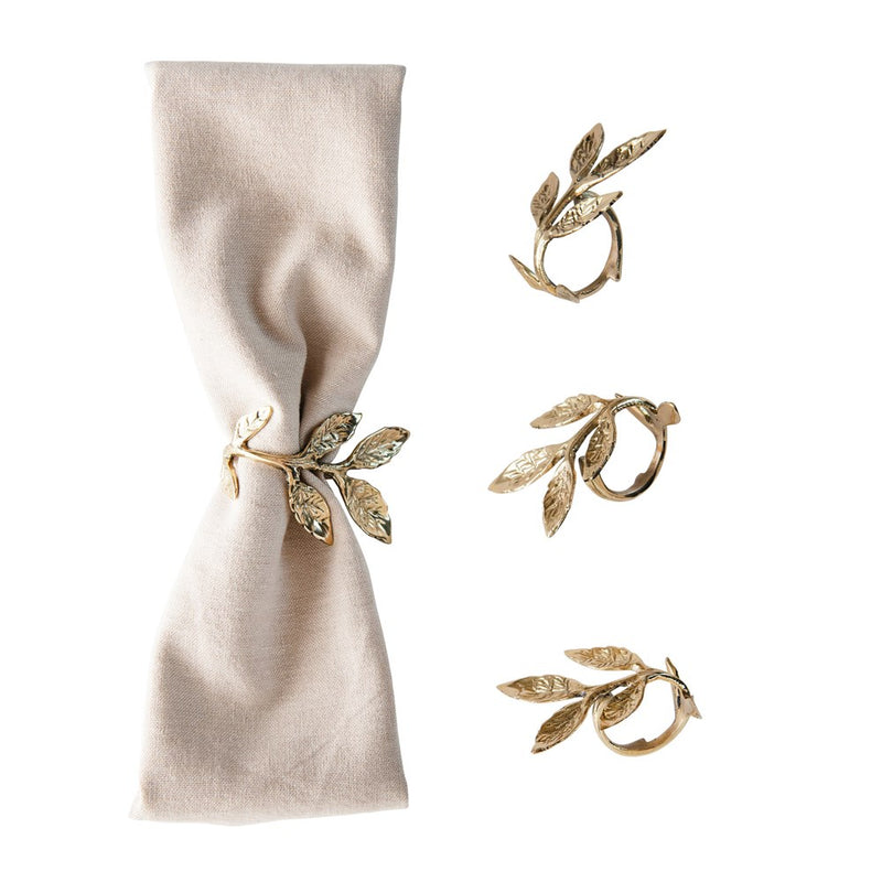Gold Leaves  Napkin Rings