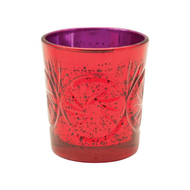 Etched Mercury Glass Votive Holder