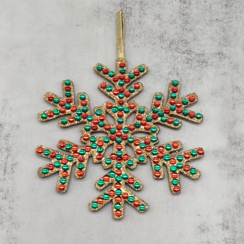 Metallic Dupion Snowflake Ornament