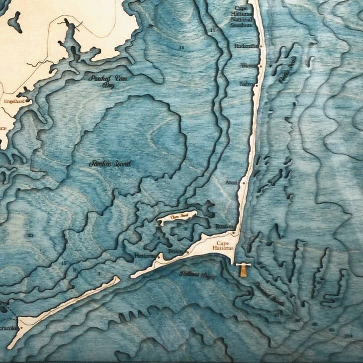 Outer Banks Wood Map Art