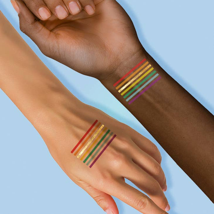 Rainbow Stripes Temporary Tattoo